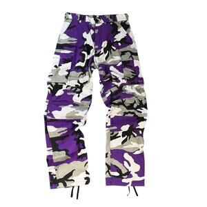 Rothco BDU Pants Mens Small Regular Purple White Camo Cargo Military Tactical